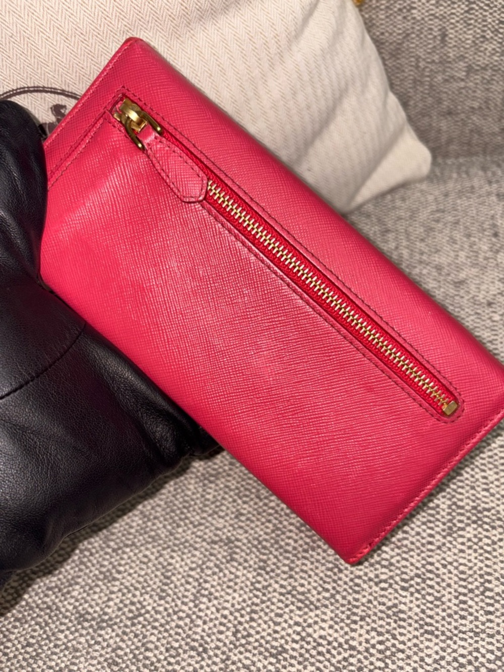 Prada Saffiano Leather Wallet - Fuchsia Pink - Picture 7 of 15